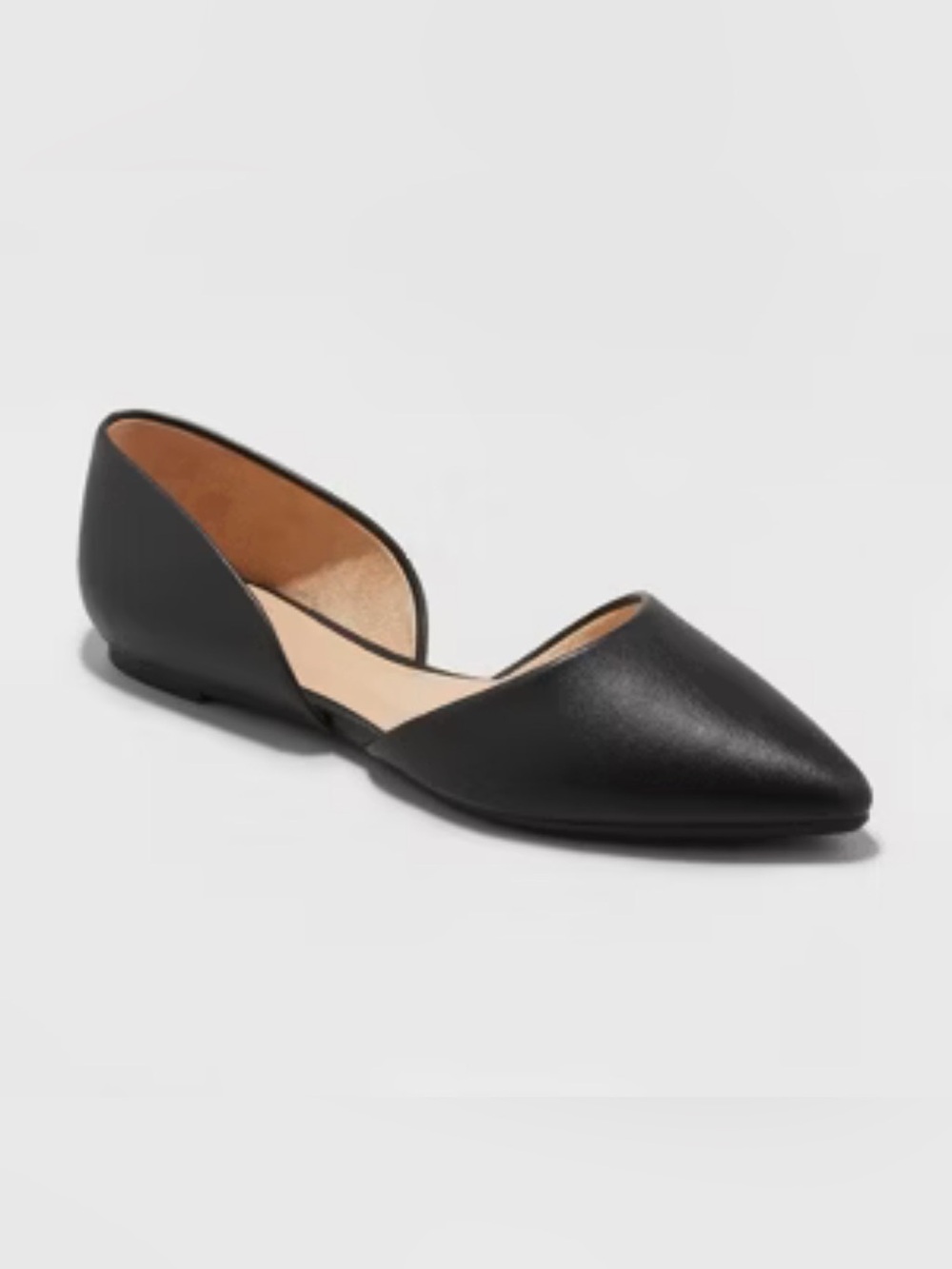 a new day Black Pointed D'Orsay Flats